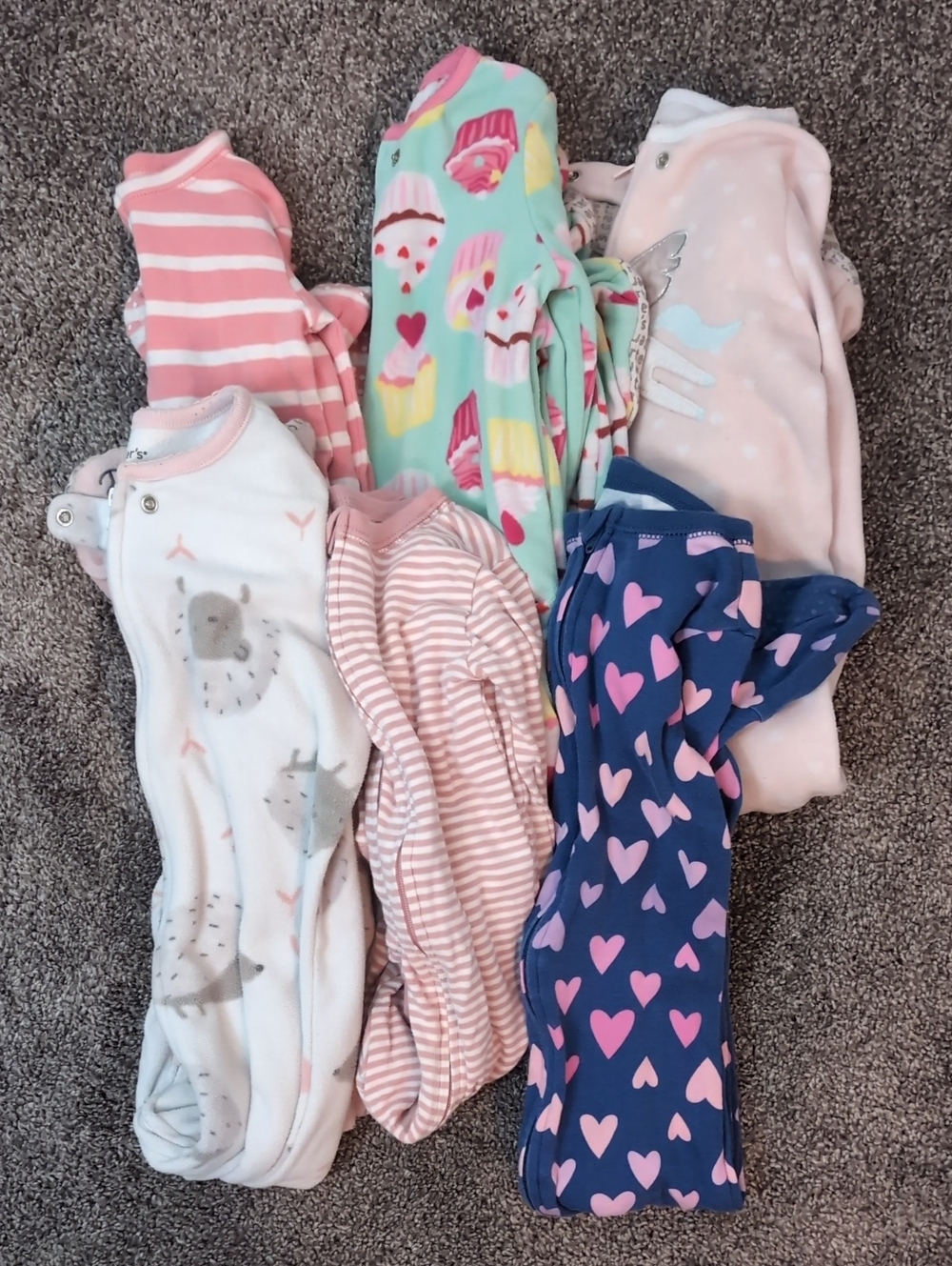 Assorted 2T Girl Footed Pajamas